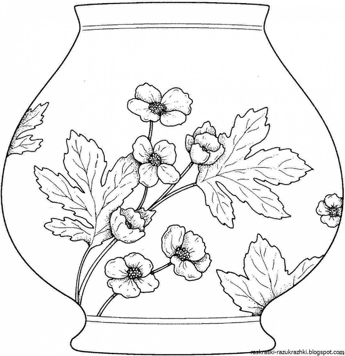 Привлекательная раскраска с рисунком вазы