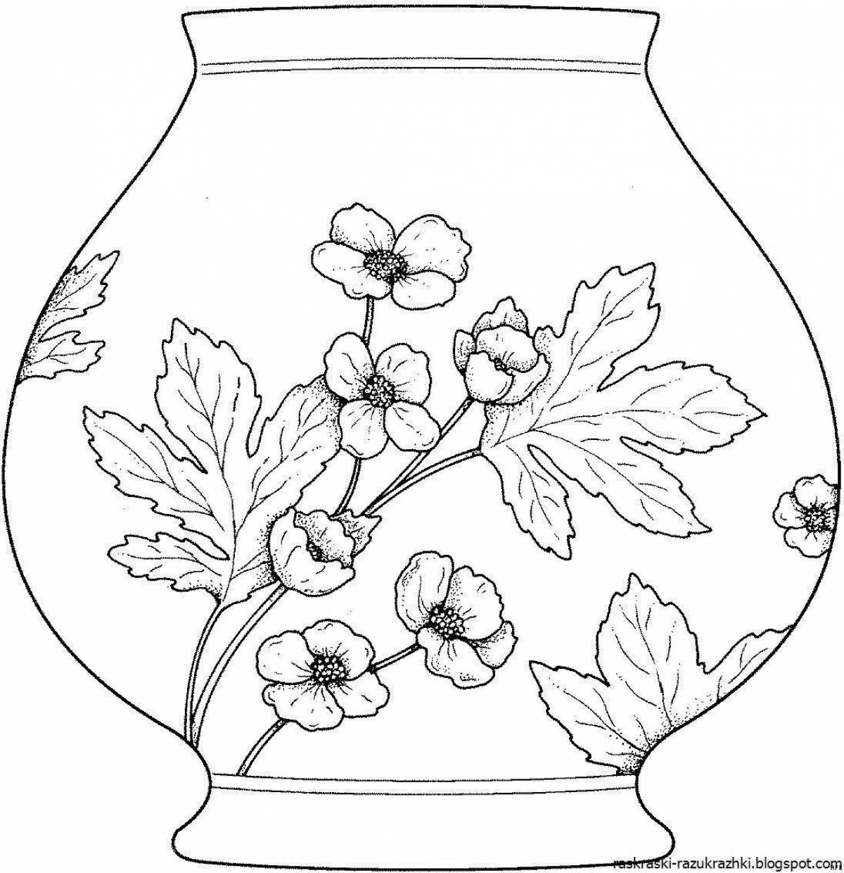 Attractive vase coloring book