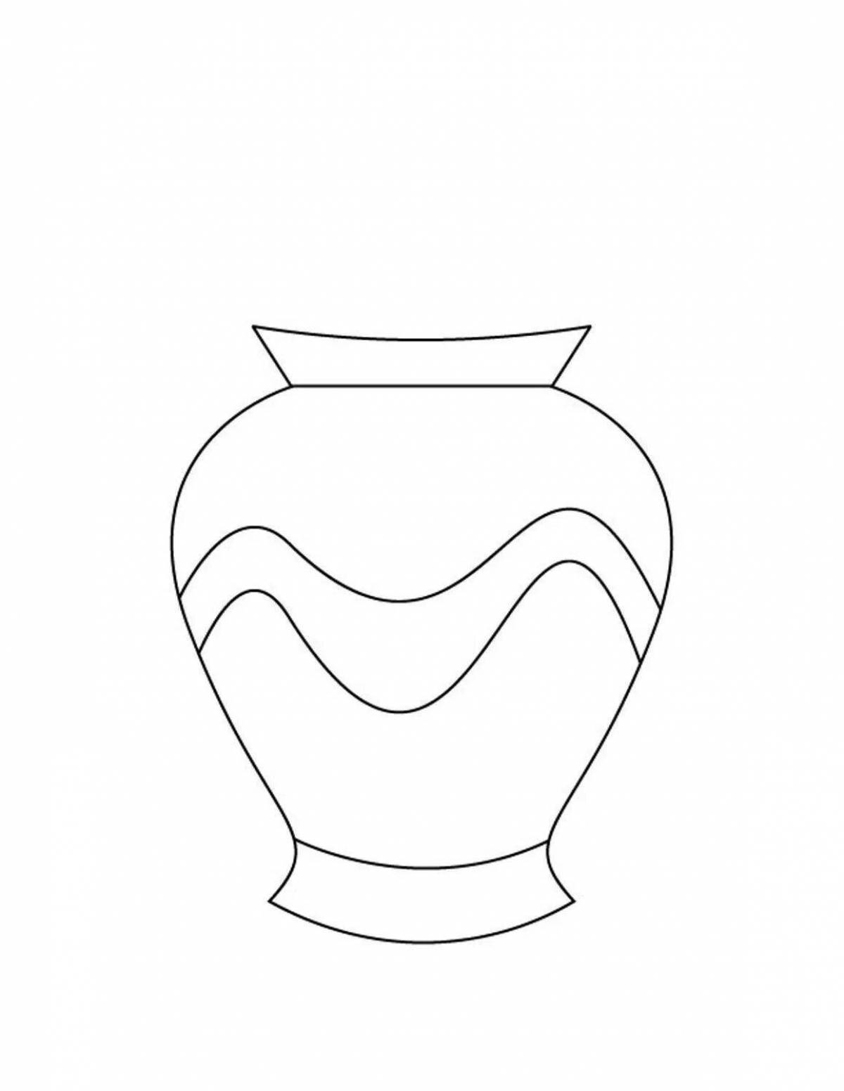 Выдающаяся страница раскраски с узором вазы