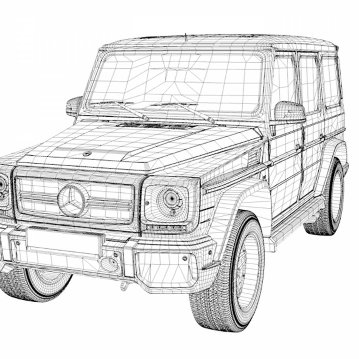 Coloring book charming brabus gelik