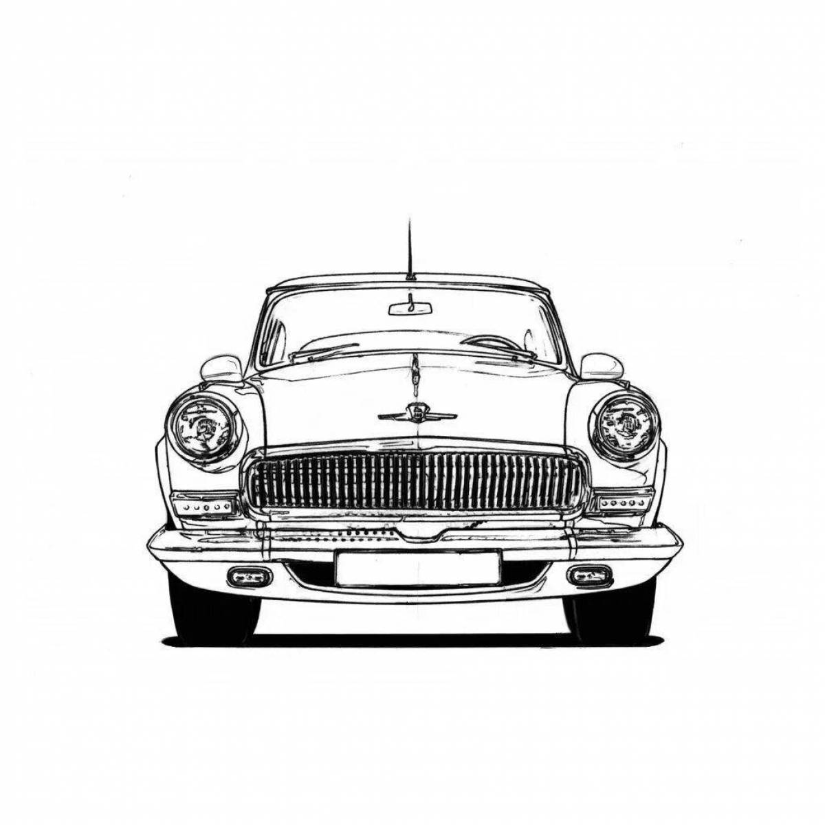Playful victory car coloring page