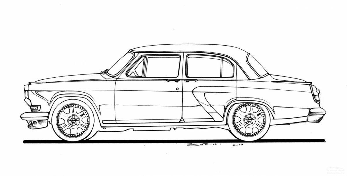 Shiny victory car coloring page