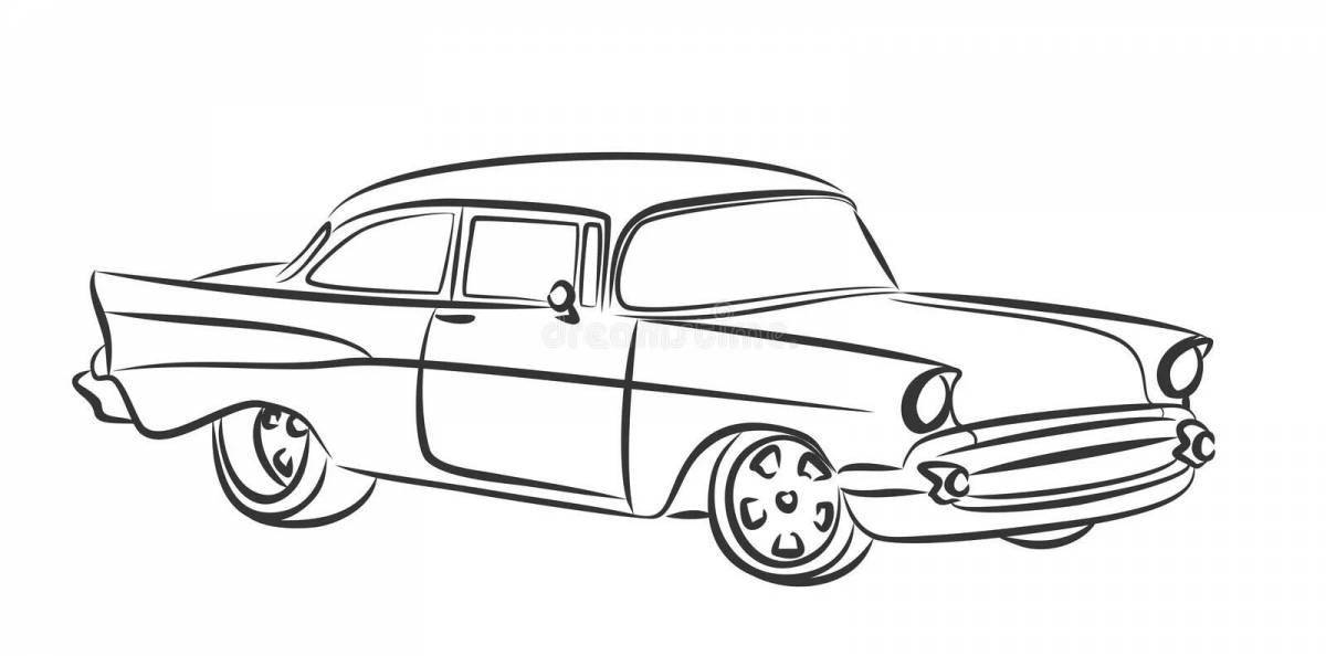 Glowing victory car coloring page