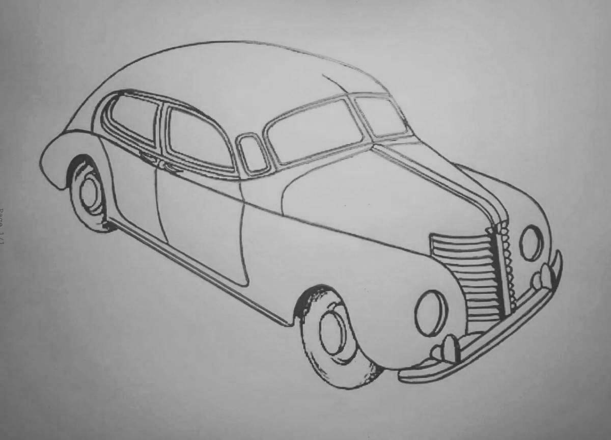 Intriguing victory car coloring page