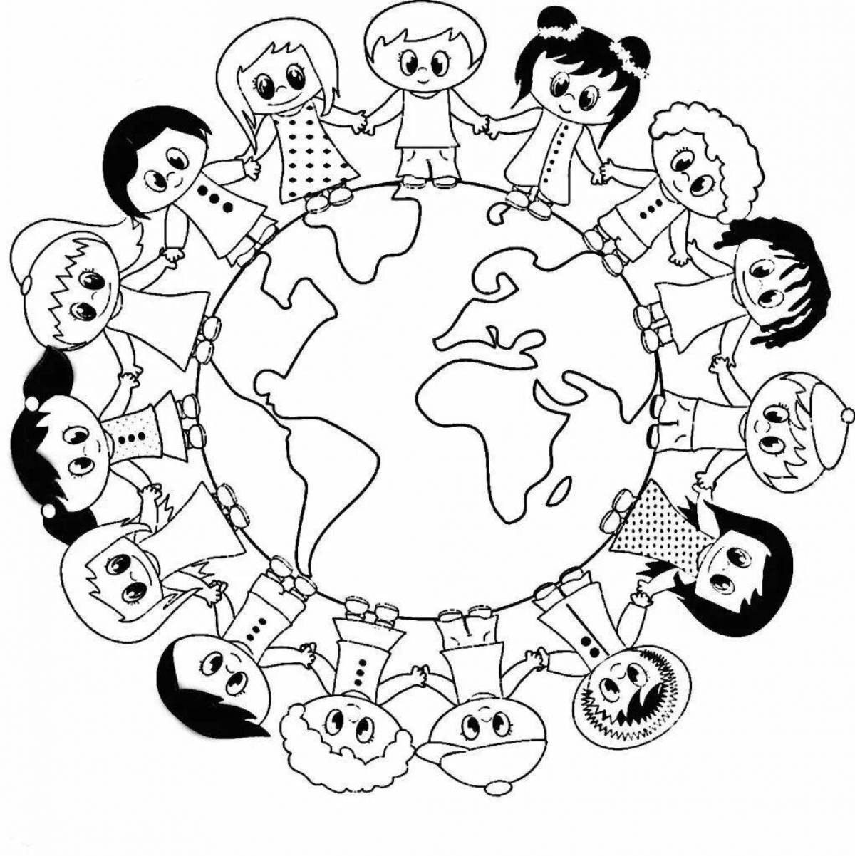 Adorable friendship coloring page