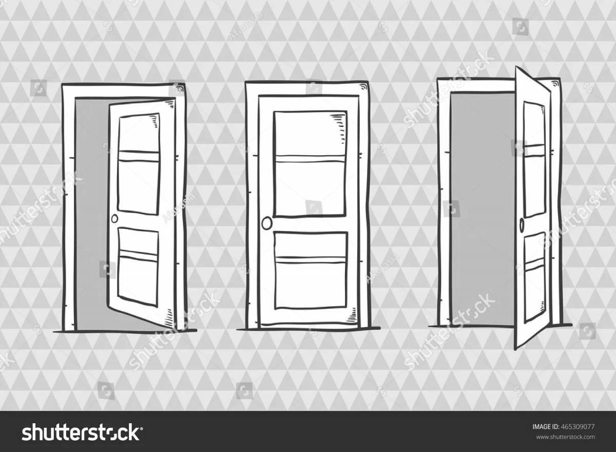 Exciting seek out doors coloring page