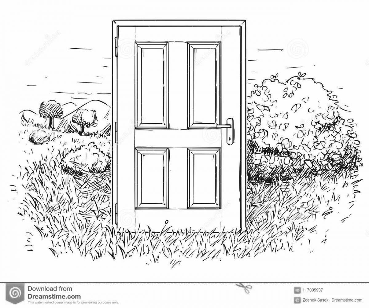 Splendid seek out doors coloring page