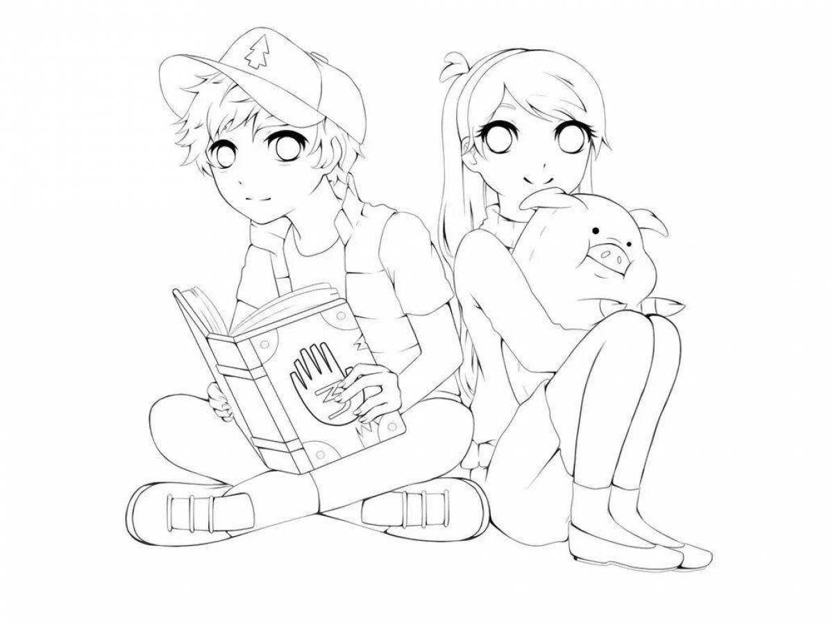 Adorable anime gravity falls coloring book