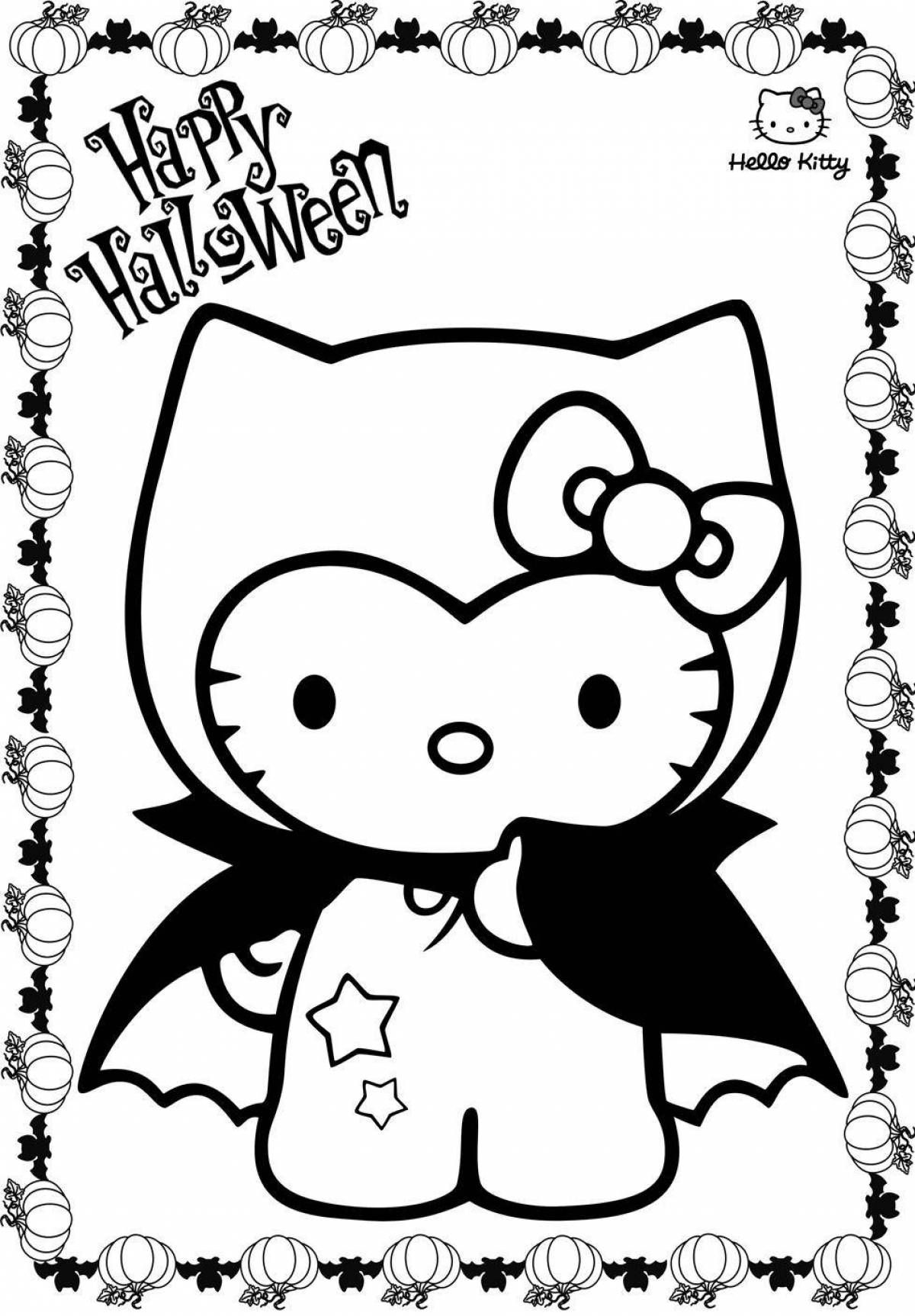 Glorious hello kitty demon coloring page