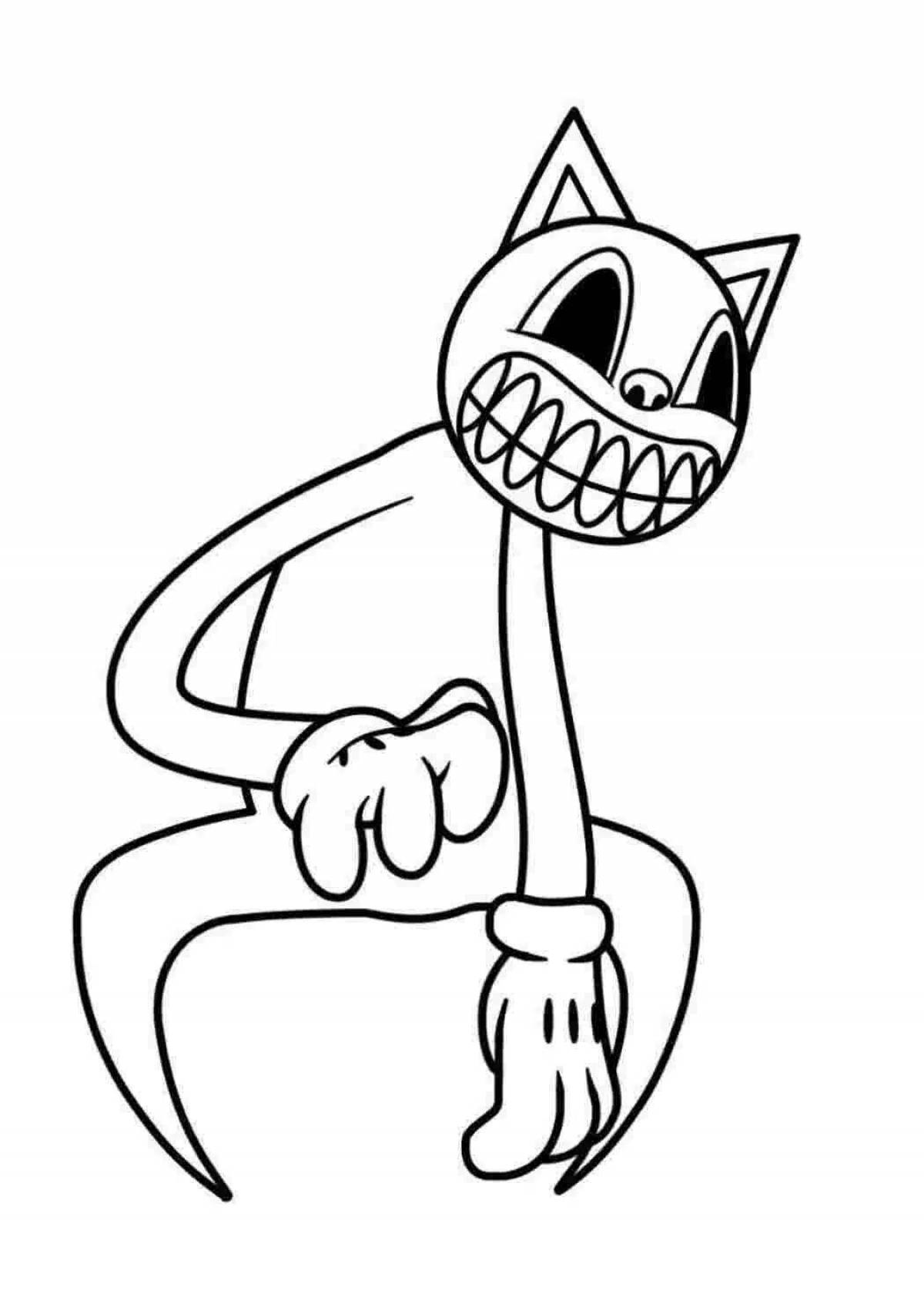 Colorful cat coloring page