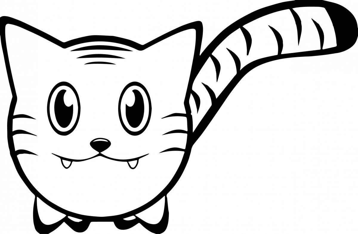 Раскраска сладкий кот кантур