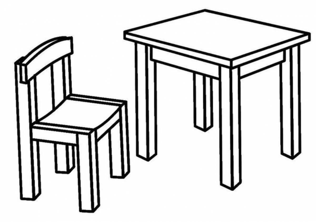 Coloring page comfortable furniture for the elderly