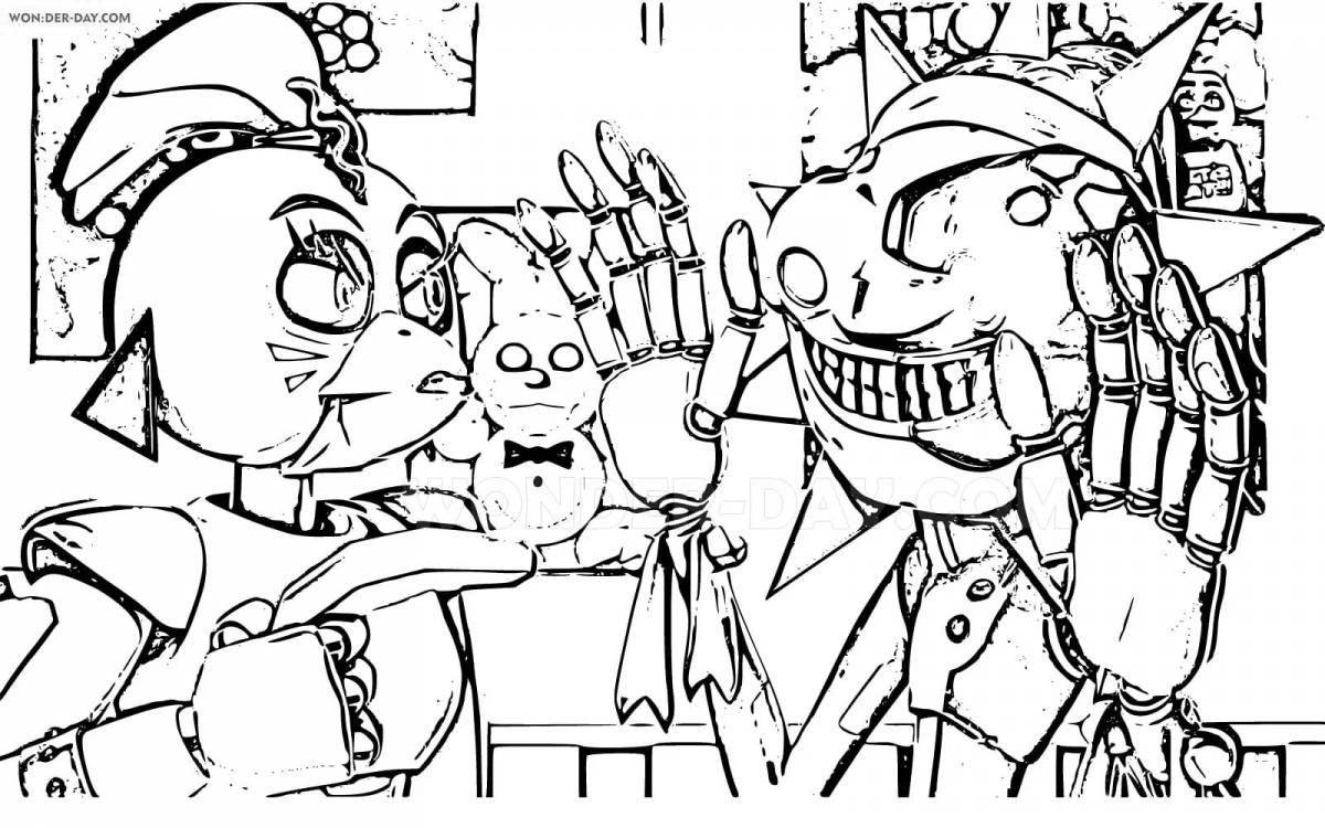 Exciting animatronics fnaf 9 coloring book