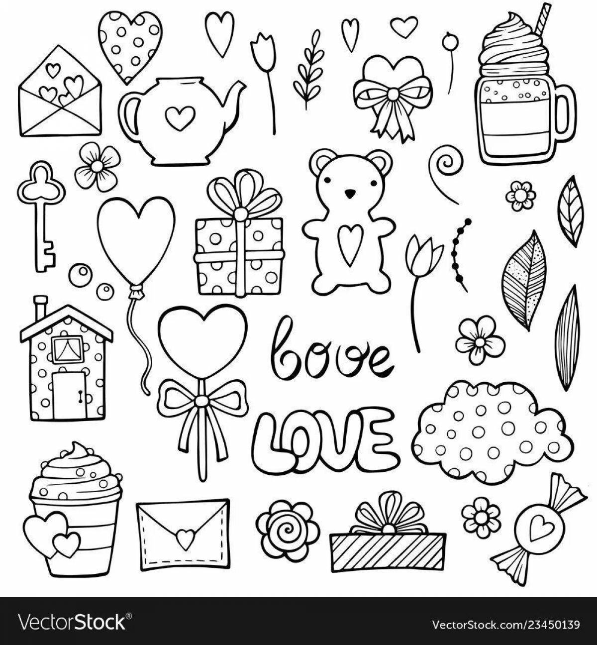 Dazzling stickers for coloring pages