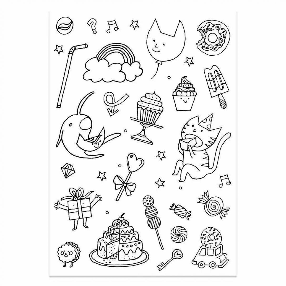 Live stickers for coloring pages