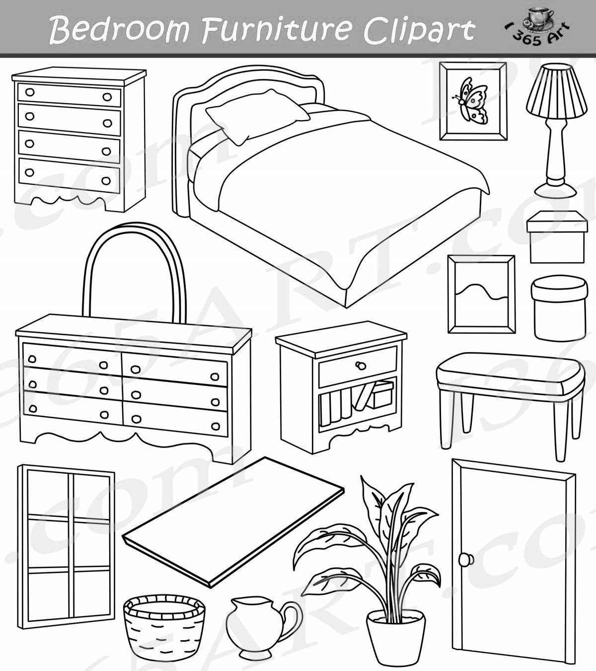 Toko boka joyful furniture coloring book