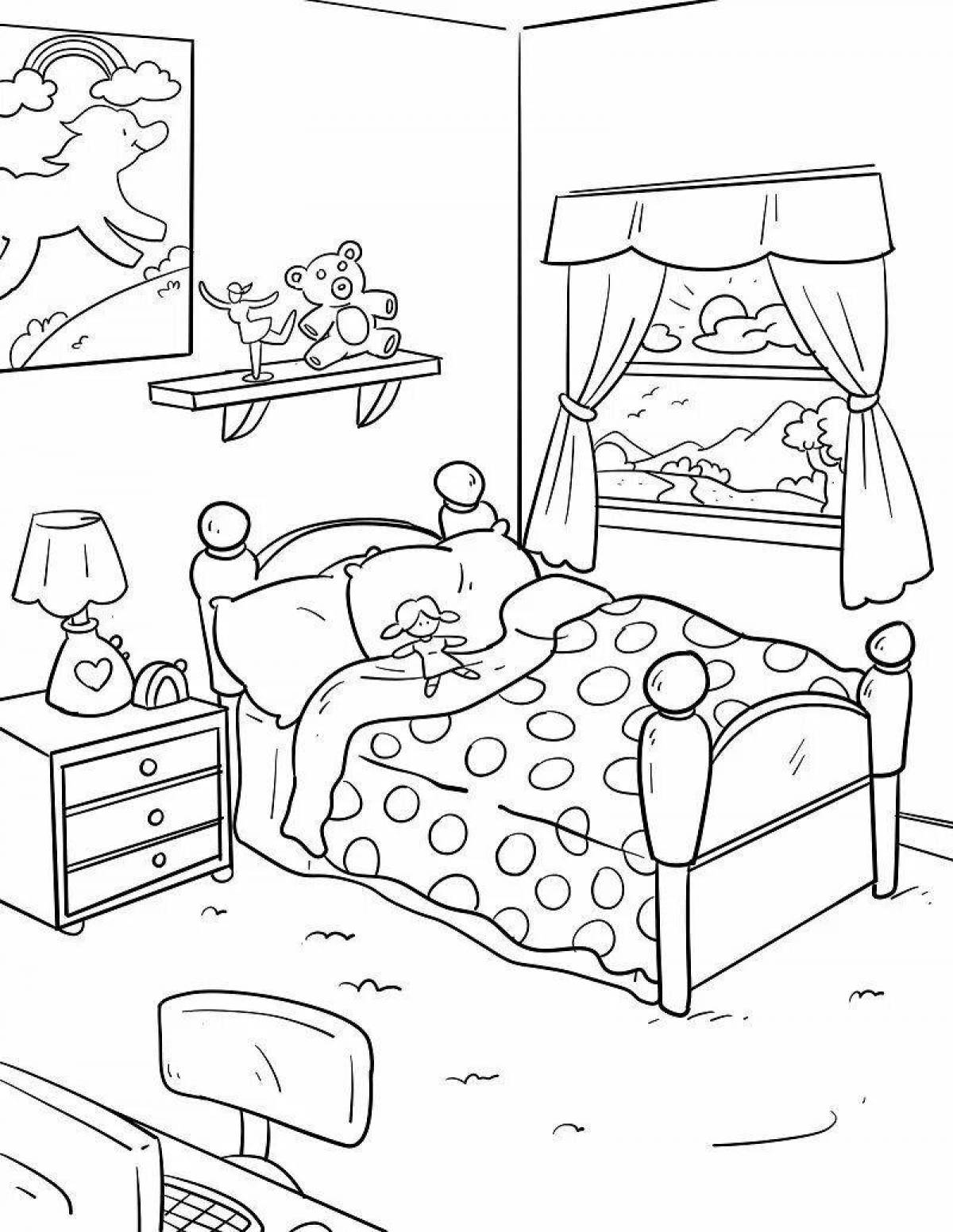 Living toko boca furniture coloring page