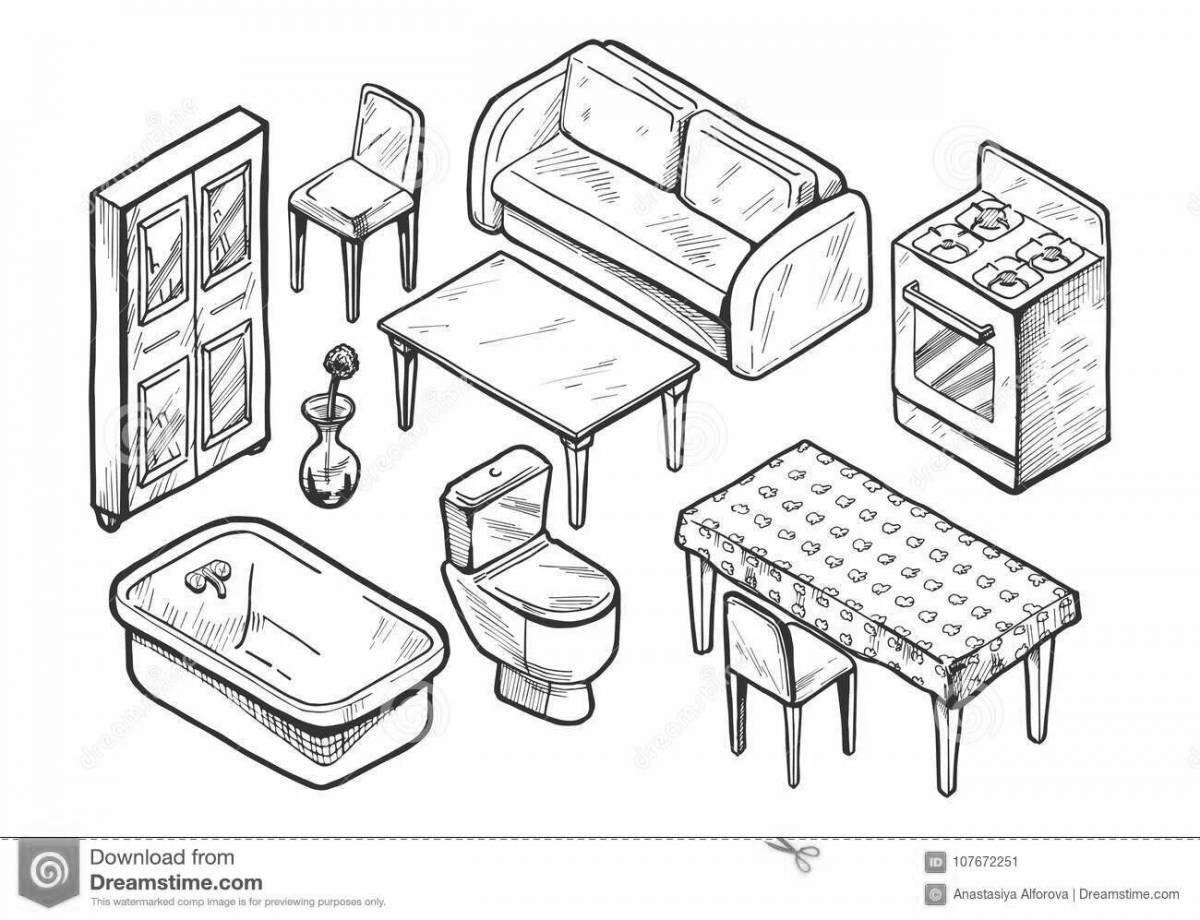 Toko boca shiny furniture coloring book