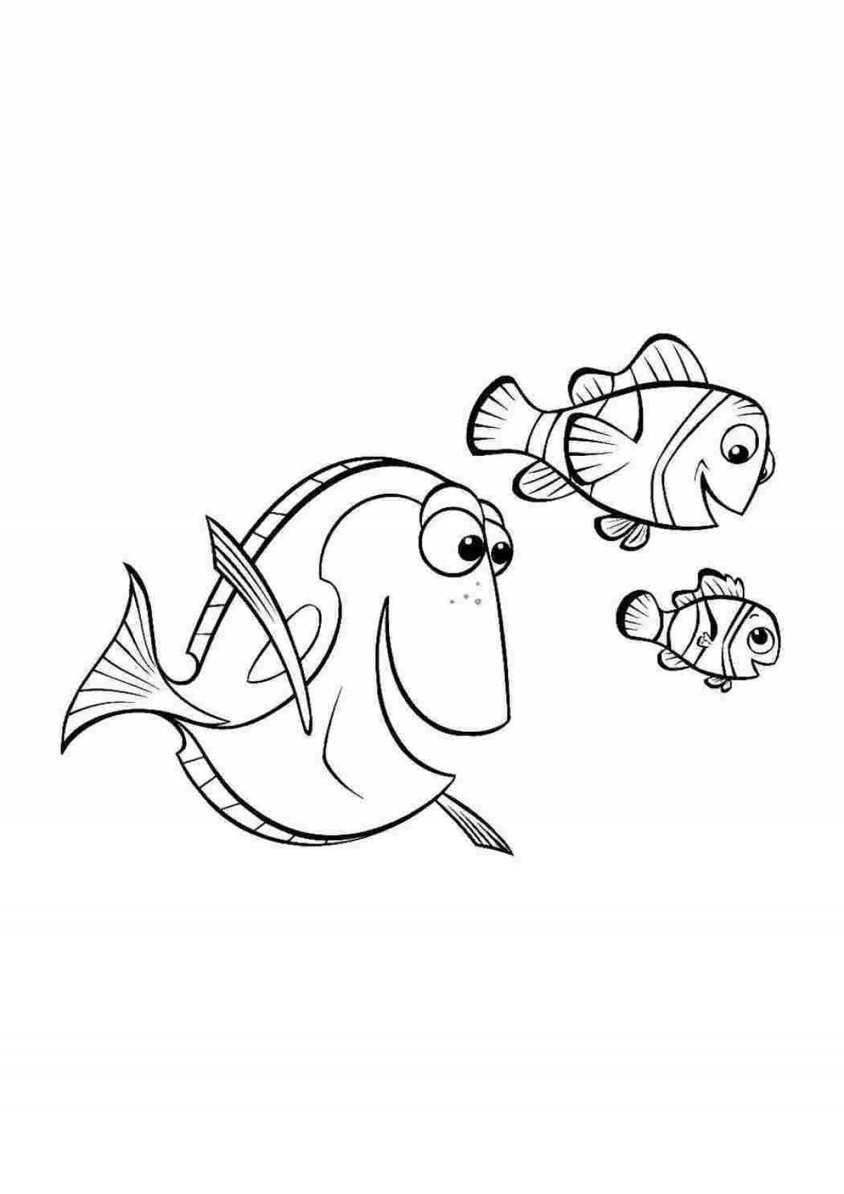 Cute fish coloring for girls