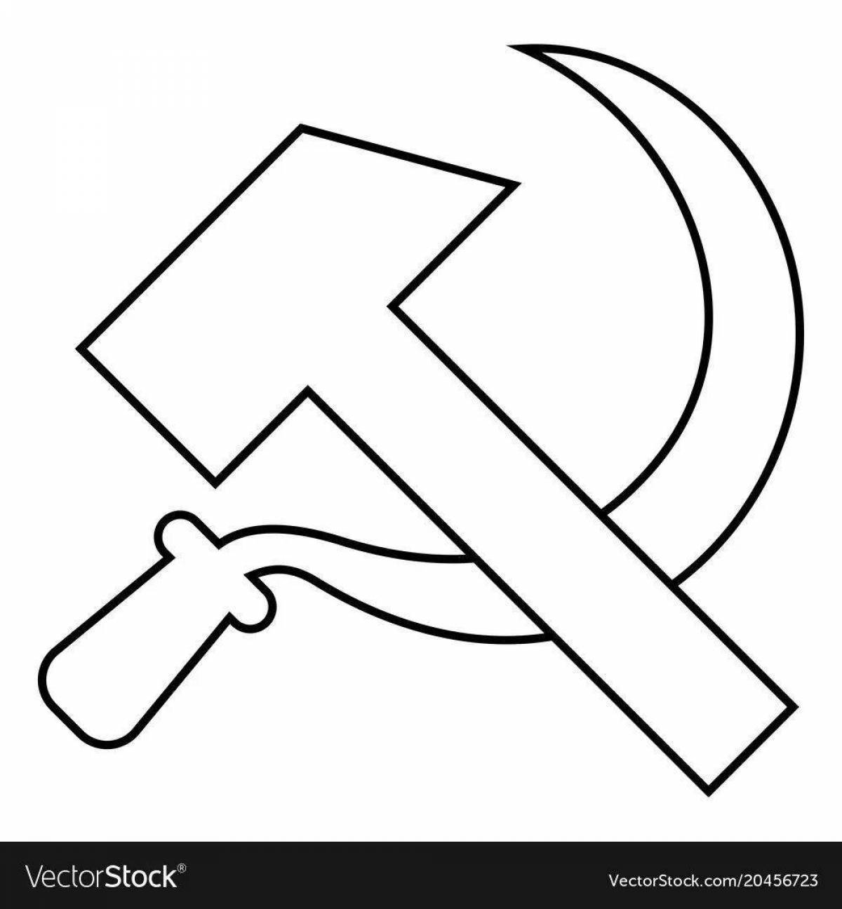 Majestic hammer and sickle coloring page