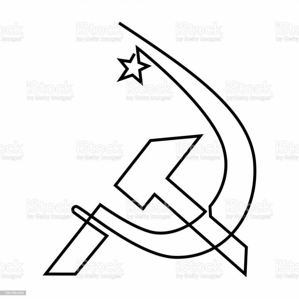 Glorious hammer and sickle coloring page