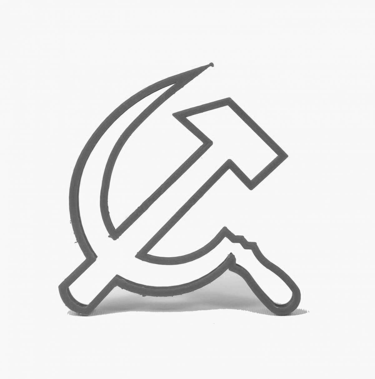 Glorious hammer and sickle coloring page
