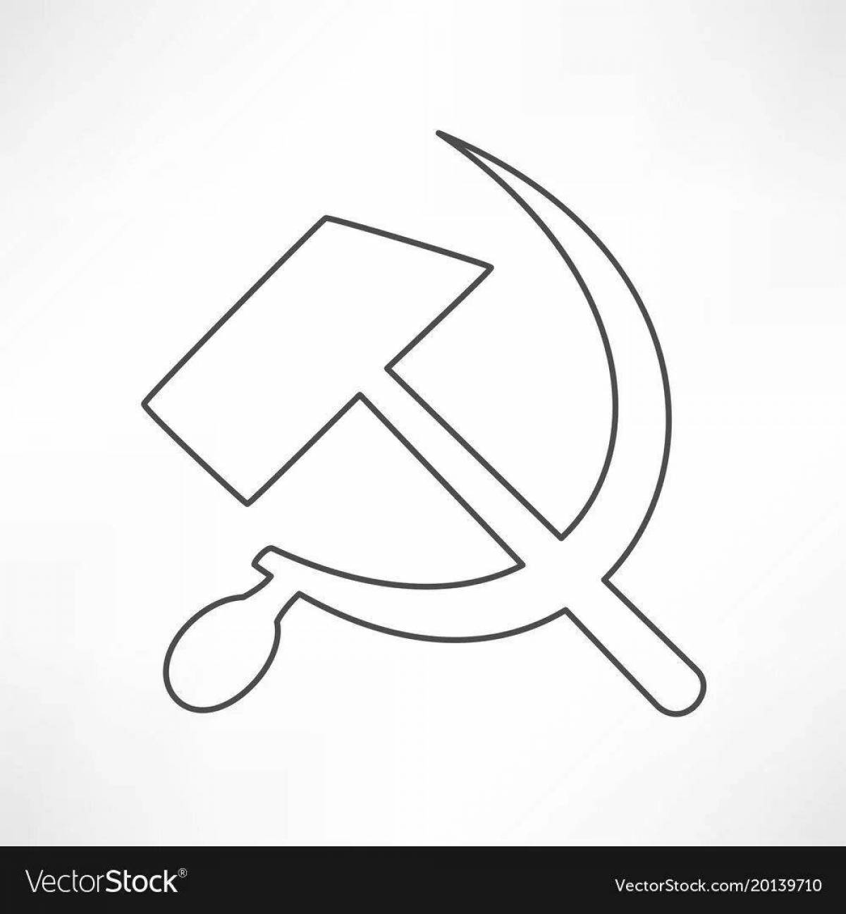 Glitter hammer and sickle coloring page