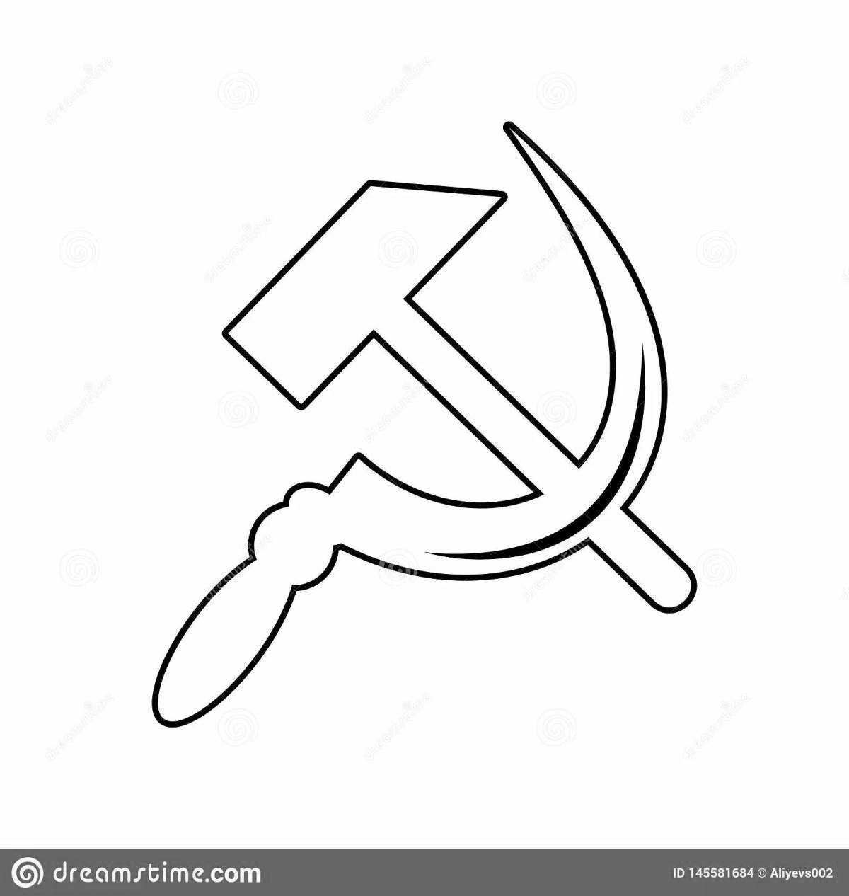Awesome hammer and sickle coloring page