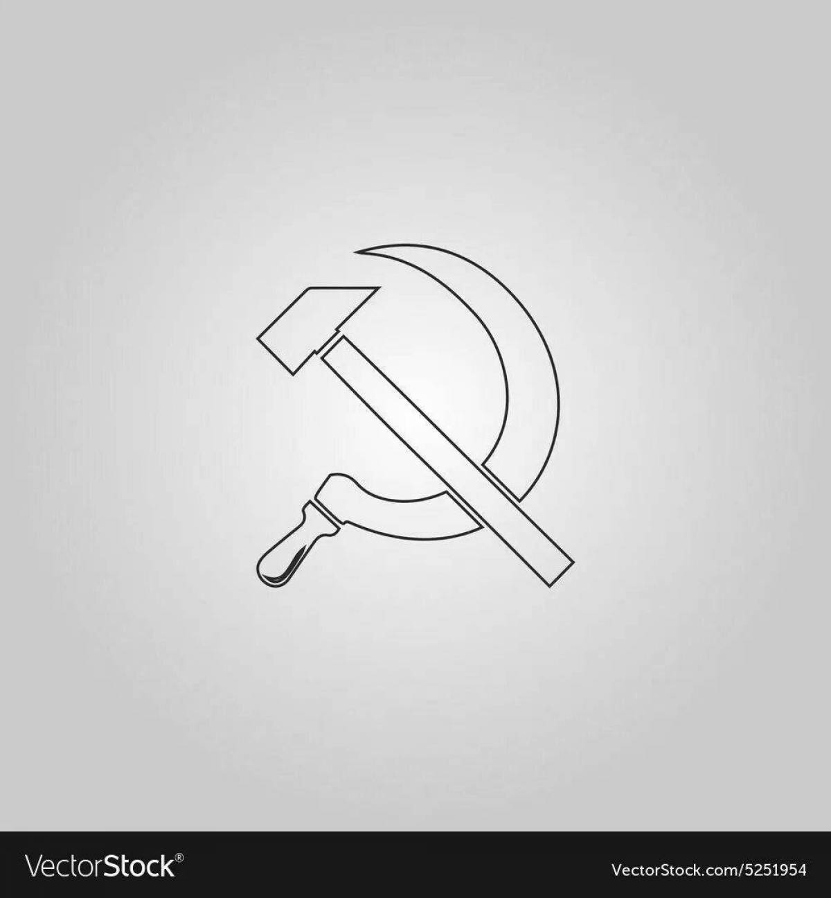Brilliantly done hammer and sickle coloring page