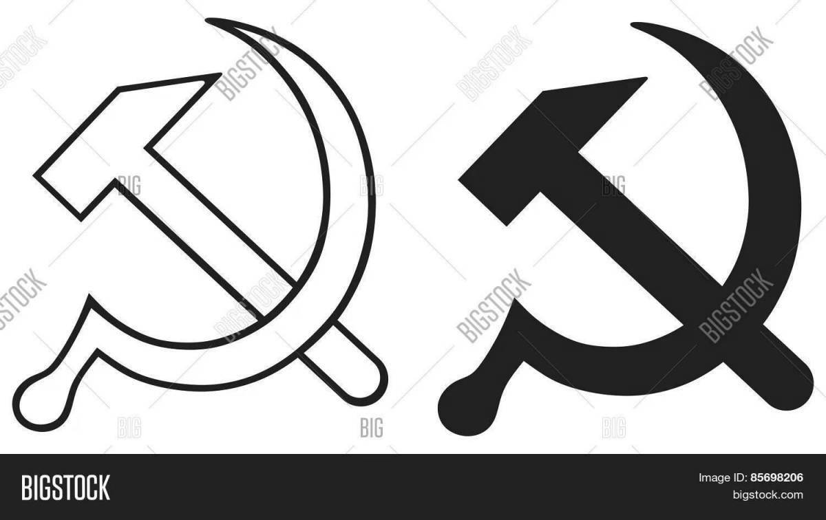 Hammer and sickle coloring page