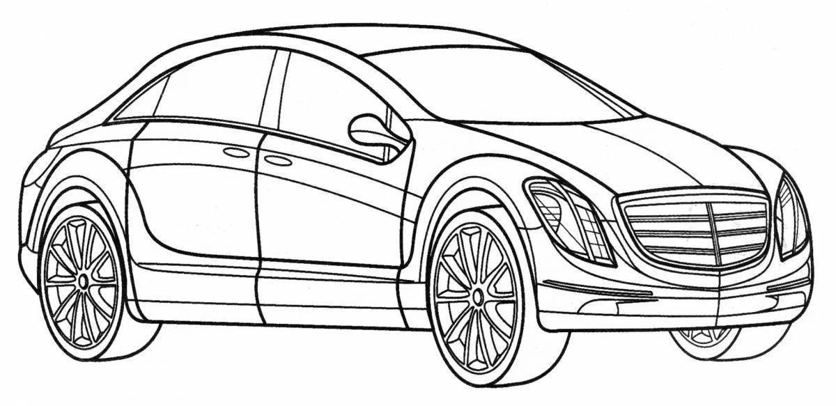 Amazing coloring mercedes for boys