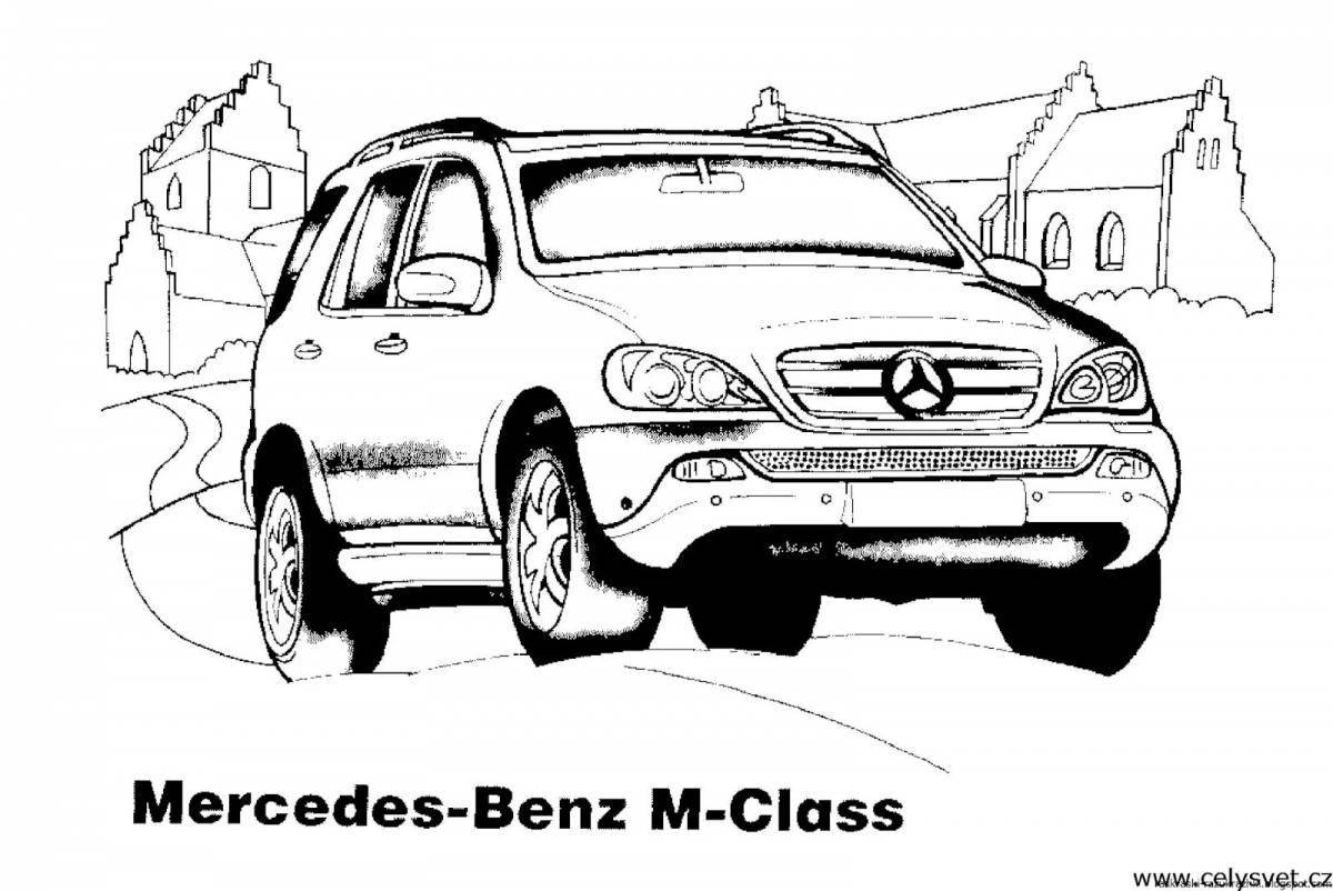 Elegant mercedes coloring book for boys