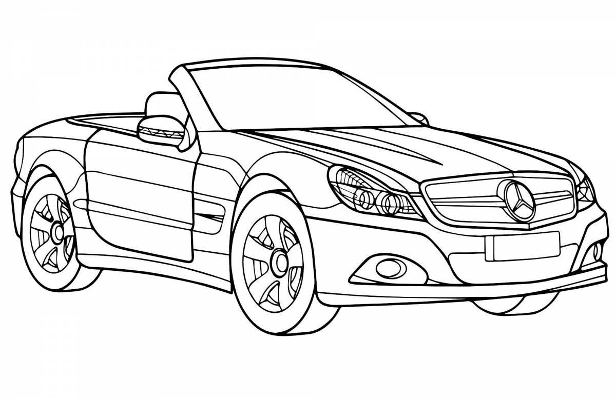 Playful mercedes coloring page for boys