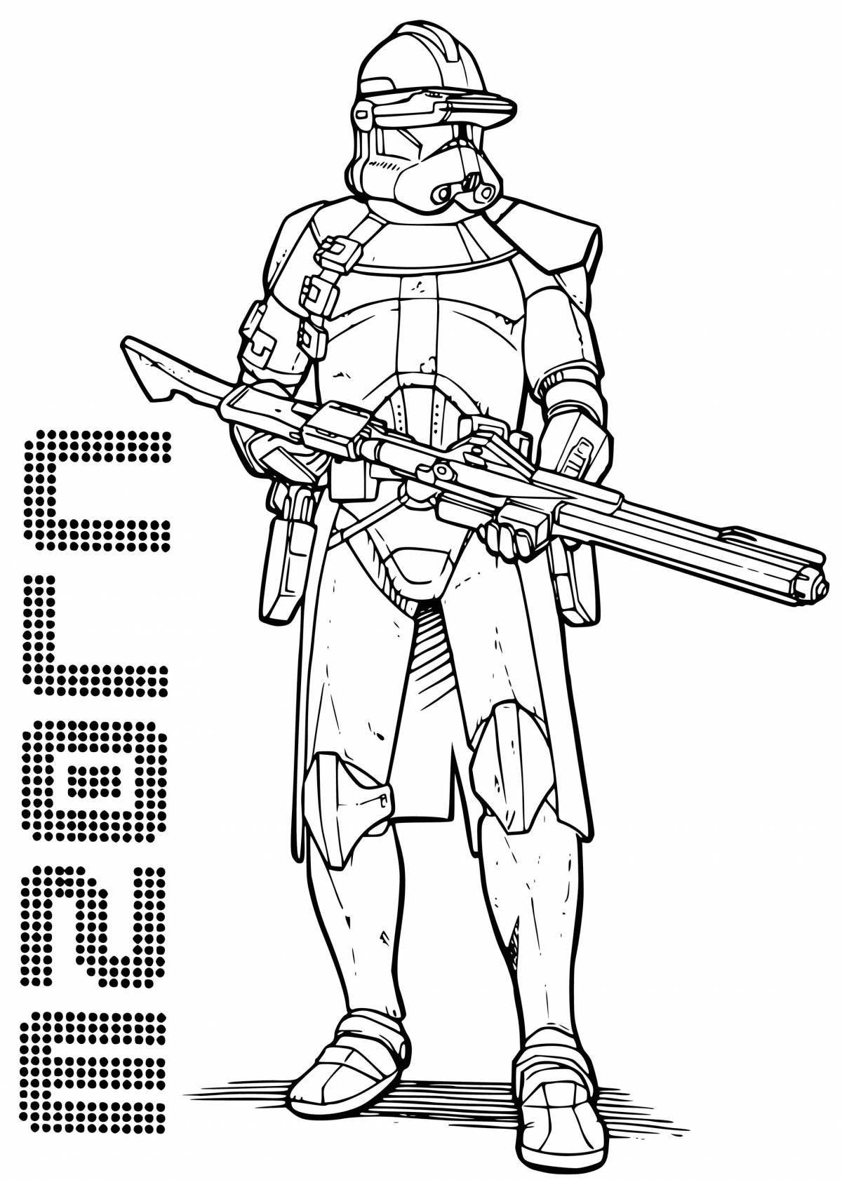 Colorful star wars clone coloring book