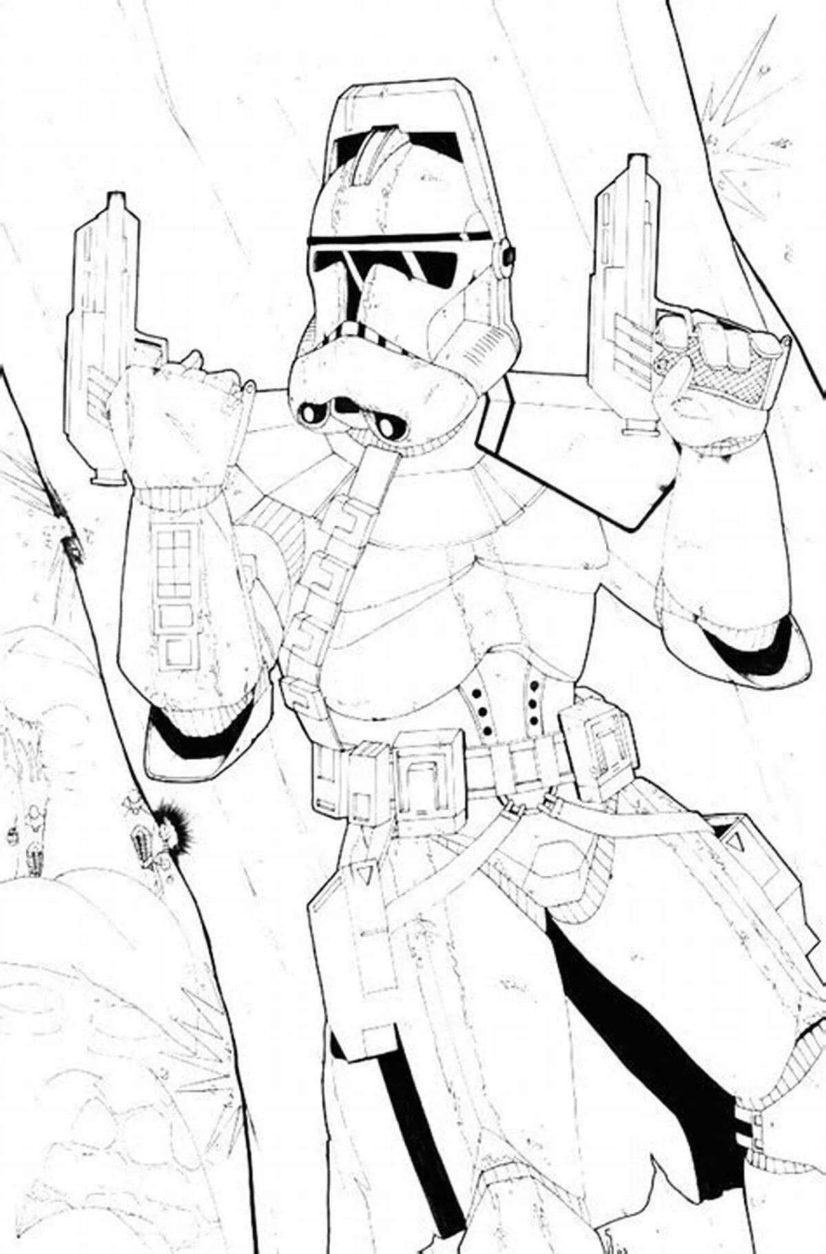 Star Wars Clone Vibrant Coloring Page