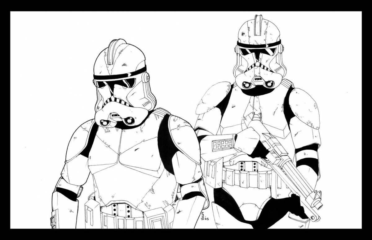 Glowing star wars coloring pages clones