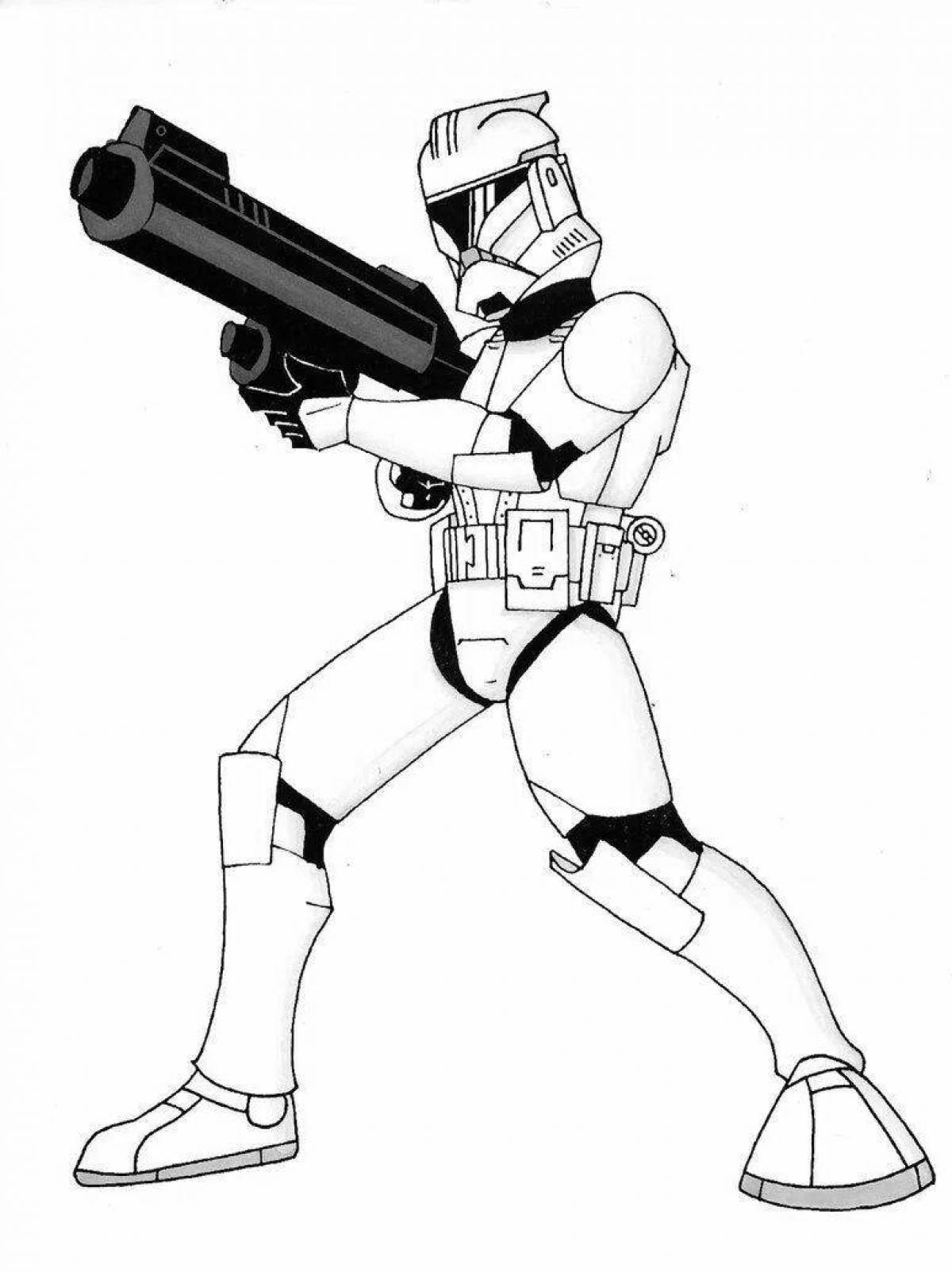 Glitter Star Wars clone coloring pages