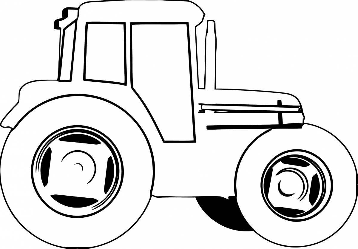 Majestic blue drawing of a tractor