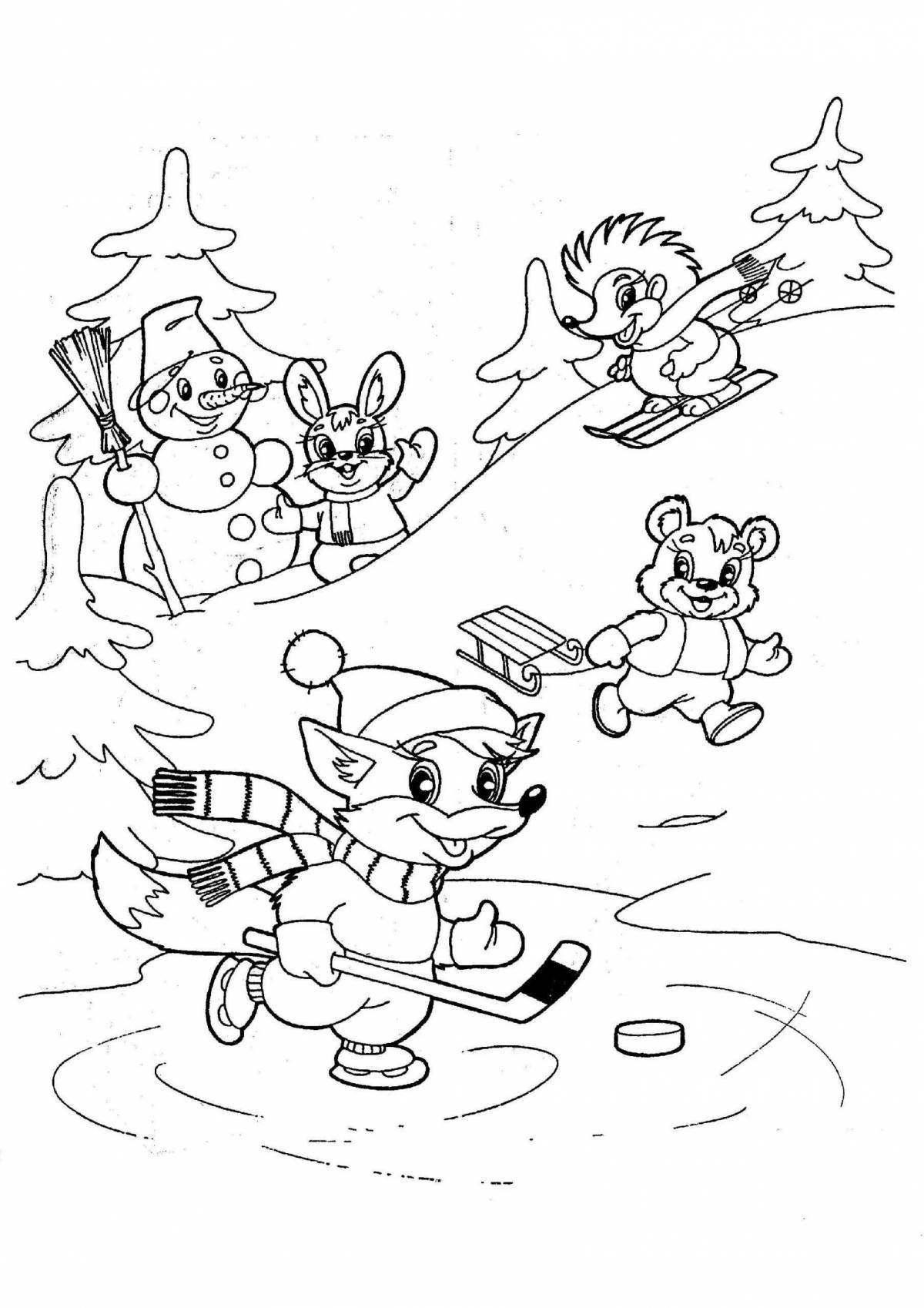 Joyous winter class 2 coloring page