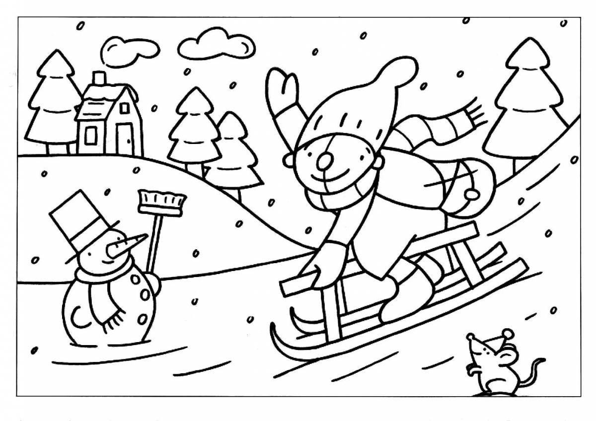 Dazzling winter class 2 coloring page