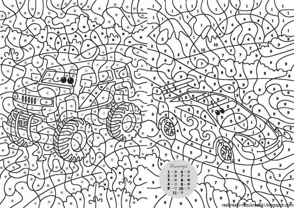 Color mania video by numbers coloring page