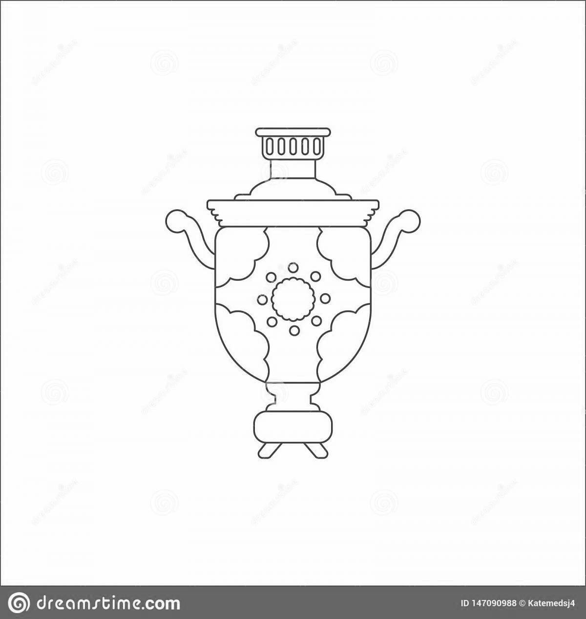 Fun coloring samovar for carnival