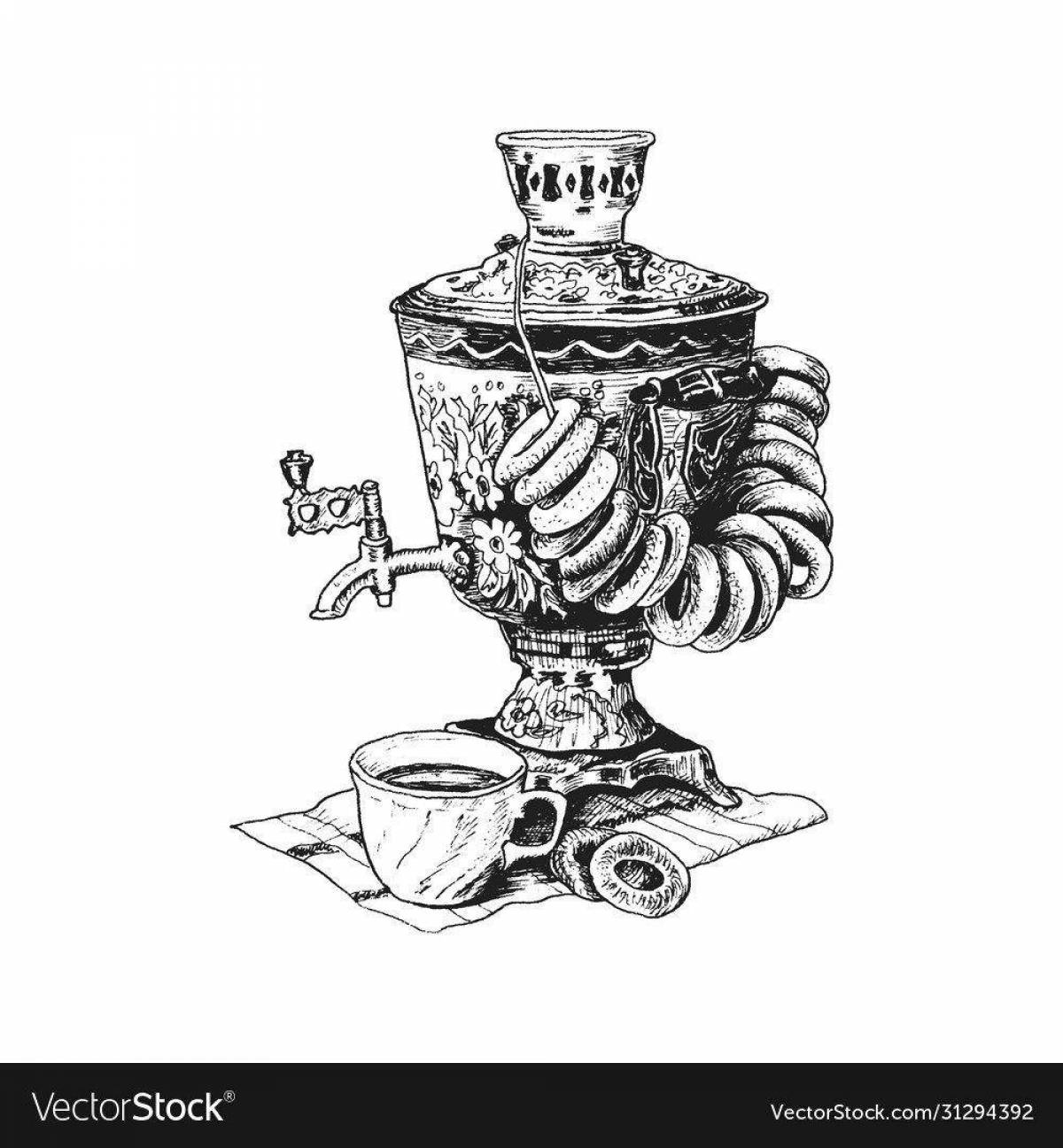 Coloring samovar for carnival