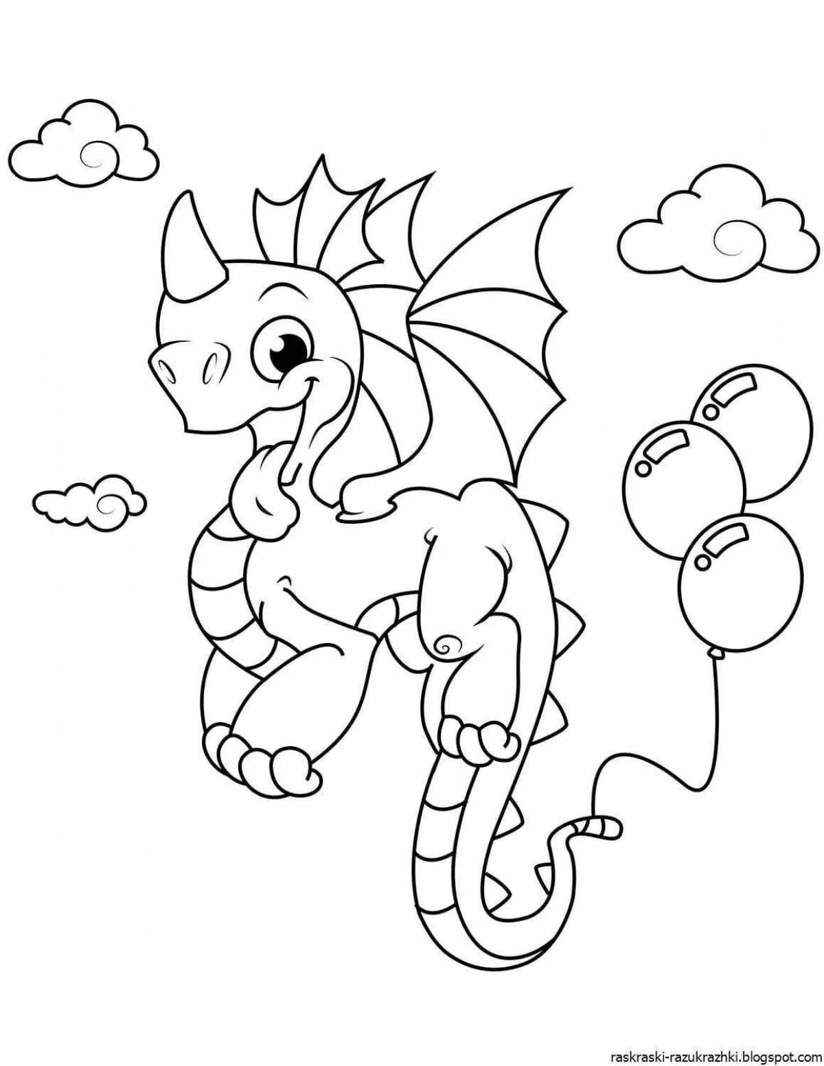 Exotic dragon coloring book for girls