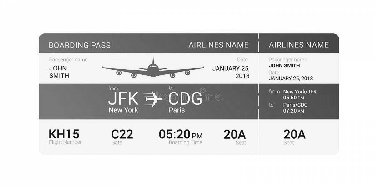 Пустой значок билет на самолет. Символ путешествия. Flat. - рисунок в векторном формате
