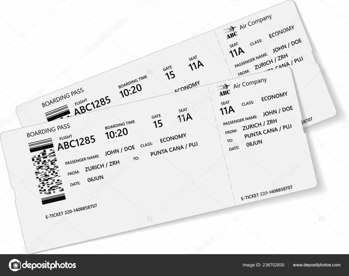 Fabulous plane ticket coloring page