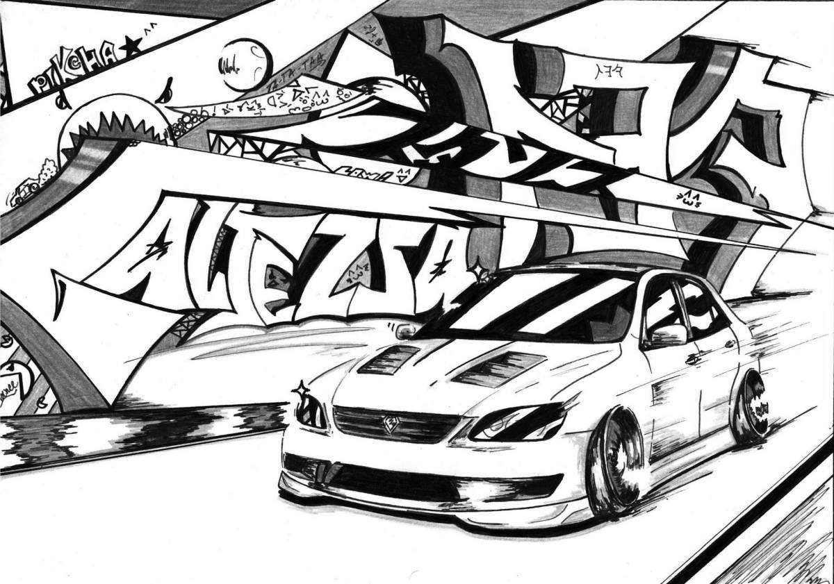 Colorful mark 2 drift coloring page