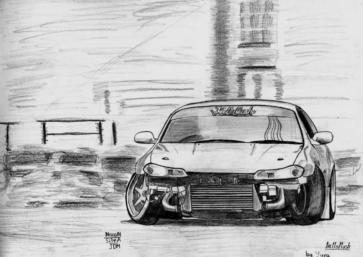 Attractive mark 2 drift coloring page