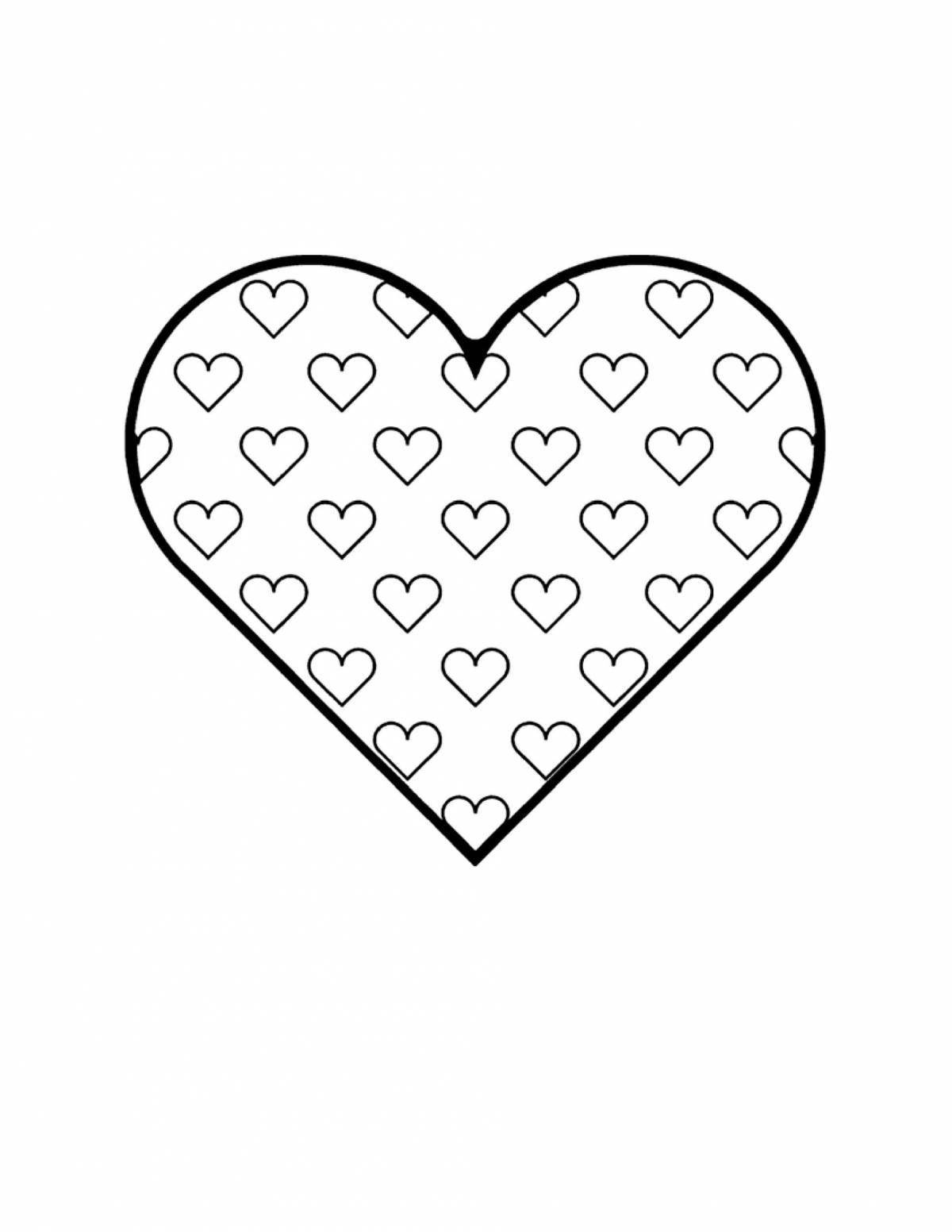 Sparkly coloring pages with hearts