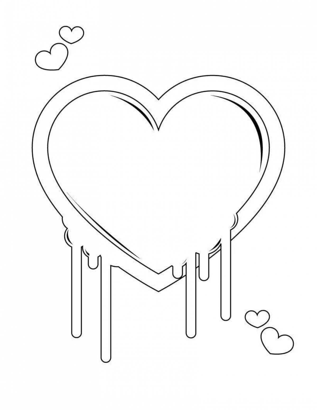 Sparkling heart coloring pages
